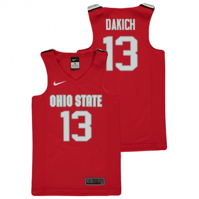 Youth Ohio State Buckeyes College Basketball Red Andrew Dakich Replica Jersey