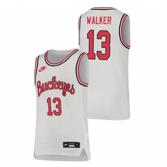 Ohio State Buckeyes CJ Walker Jersey Basketball White Throwback Youth