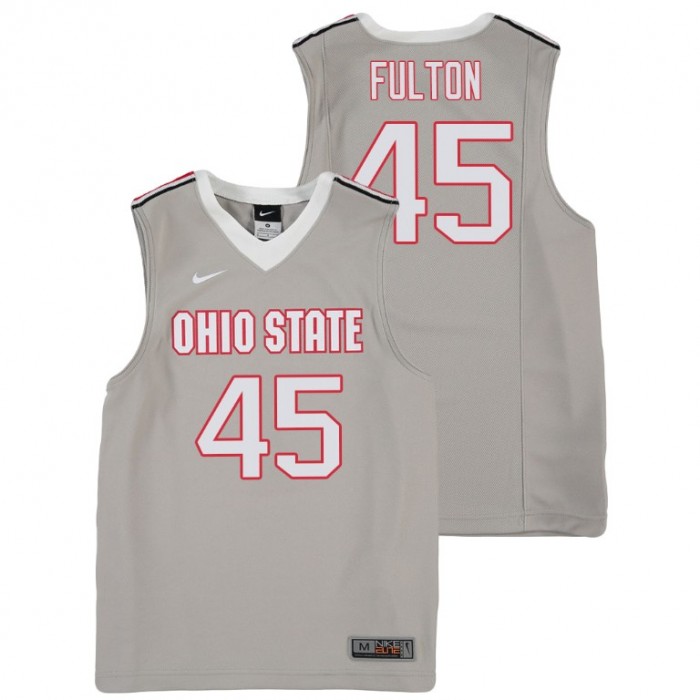 Youth Ohio State Buckeyes College Basketball Gray Connor Fulton Replica Jersey