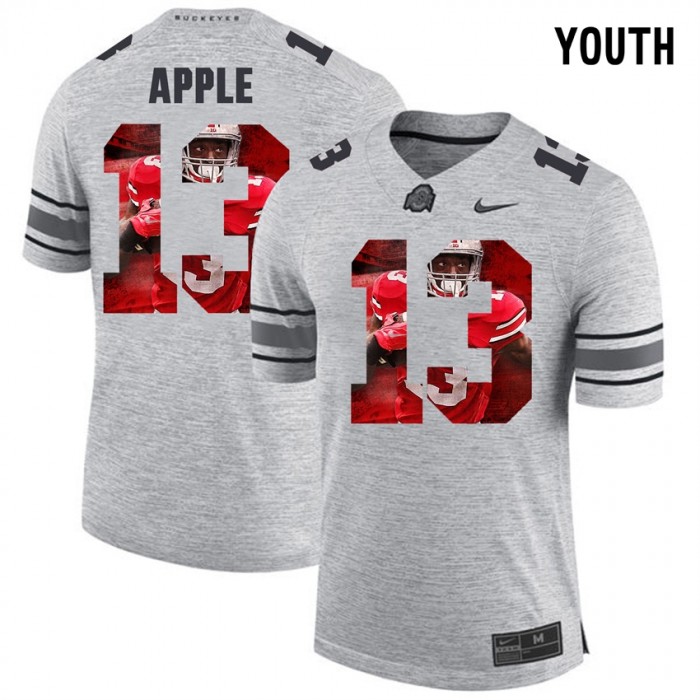 Youth Eli Apple Ohio State Buckeyes Gray Football Player Pictorital Gridiron Fashion Limited Jersey