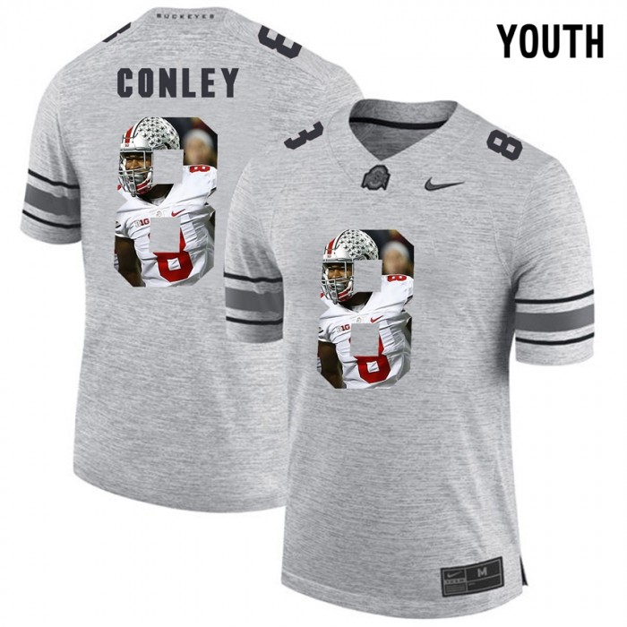 Youth Gareon Conley Ohio State Buckeyes Gray Football Player Pictorital Gridiron Fashion Limited Jersey