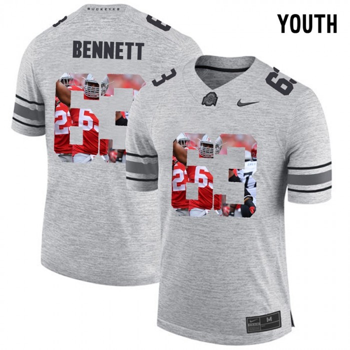 Youth Michael Bennett Ohio State Buckeyes Gray Football Player Pictorital Gridiron Fashion Limited Jersey