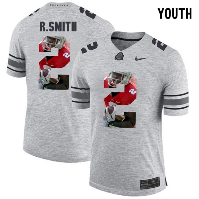 Youth Rod Smith Ohio State Buckeyes Gray Football Player Pictorital Gridiron Fashion Limited Jersey