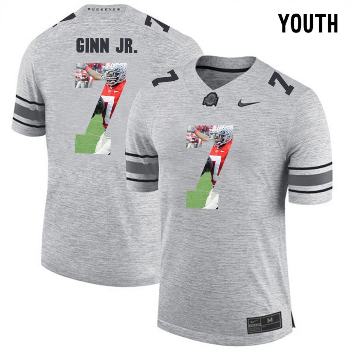 Youth Ted Ginn Jr. Ohio State Buckeyes Gray Football Player Pictorital Gridiron Fashion Limited Jersey