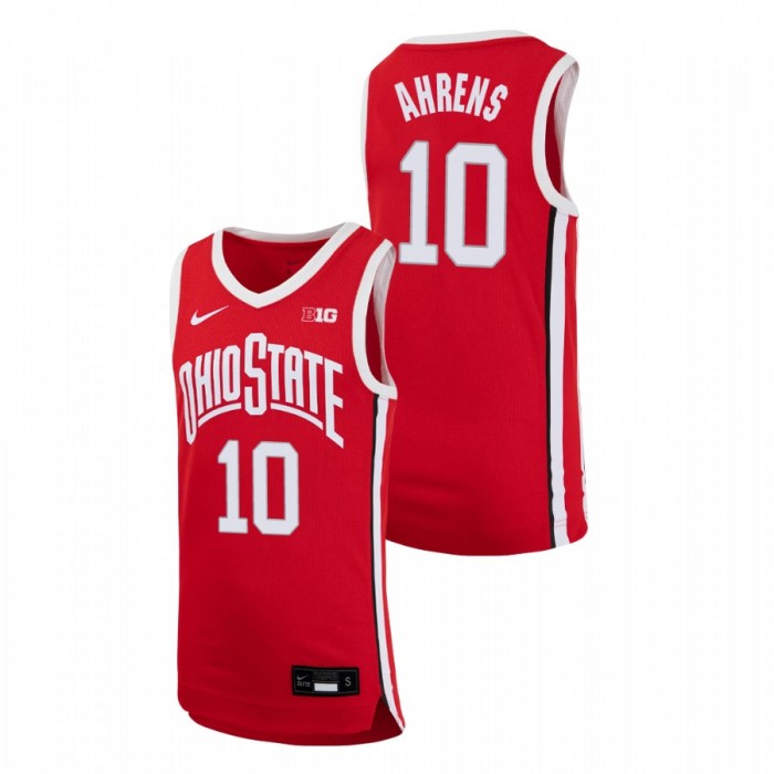 Ohio State Buckeyes Justin Ahrens Jersey Basketball Scarlet Replica Youth