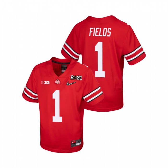 Ohio State Buckeyes Justin Fields 2021 National Championship Jersey Youth Scarlet