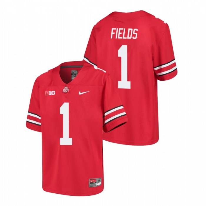 Ohio State Buckeyes Justin Fields College Football Jersey Youth Scarlet