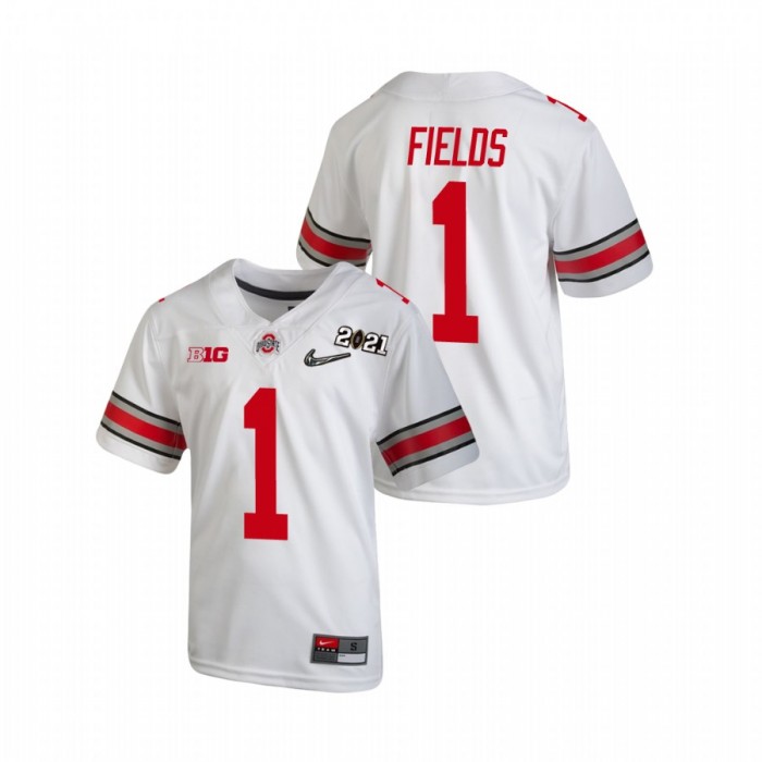 Ohio State Buckeyes Justin Fields 2021 National Championship Jersey Youth White