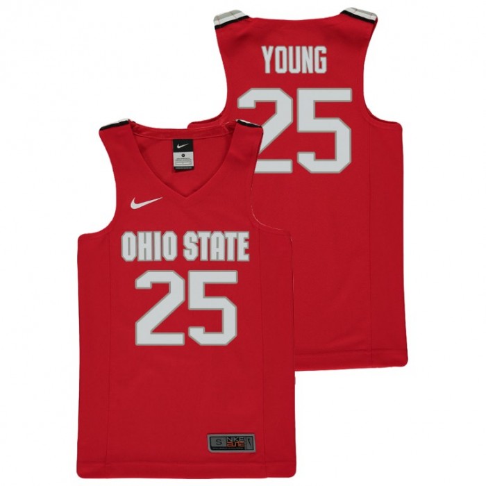 Youth Ohio State Buckeyes College Basketball Red Kyle Young Replica Jersey