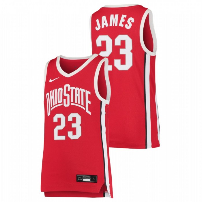 Ohio State Buckeyes Replica LeBron James College Basketball Jersey Scarlet Youth