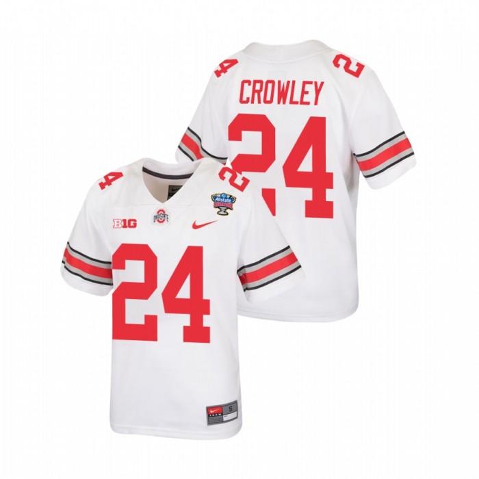 Ohio State Buckeyes Marcus Crowley 2021 Sugar Bowl Replica Jersey Youth White