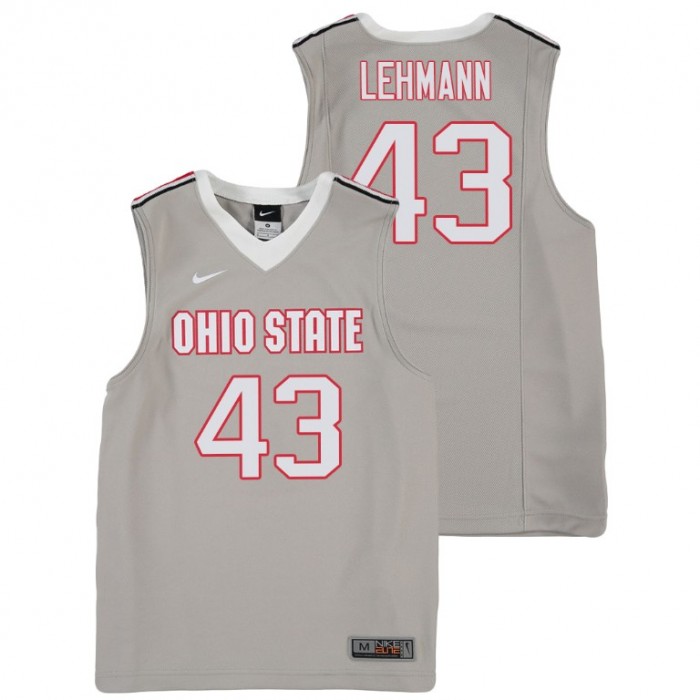 Youth Ohio State Buckeyes College Basketball Gray Matt Lehmann Replica Jersey