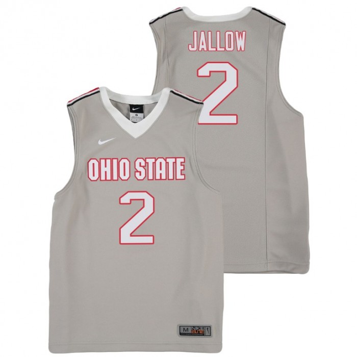 Youth Ohio State Buckeyes College Basketball Gray Musa Jallow Replica Jersey