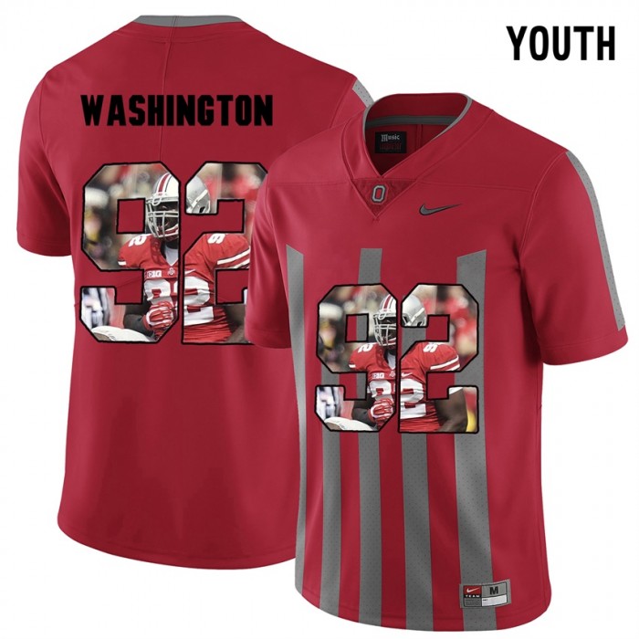 Youth Adolphus Washington Ohio State Buckeyes Red Player Pictorital Fashion Football Jersey