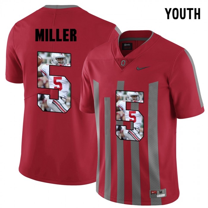 Youth Braxton Miller Ohio State Buckeyes Red Player Pictorital Fashion Football Jersey