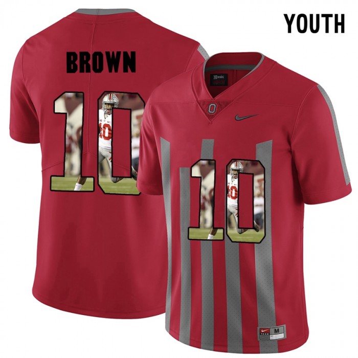 Youth CaCorey Brown Ohio State Buckeyes Red Player Pictorital Fashion Football Jersey