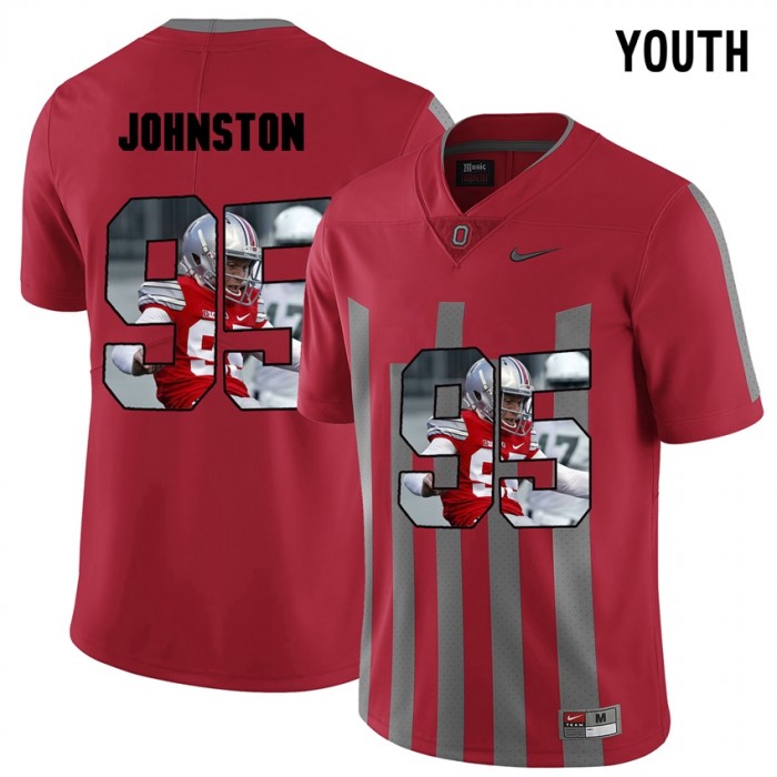 Youth Cameron Johnston Ohio State Buckeyes Red Player Pictorital Fashion Football Jersey