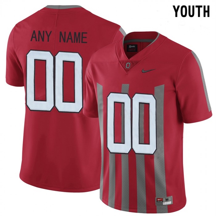 Youth Ohio State Buckeyes #00 Red College Limited 1916 Throwback Football Customized Jersey