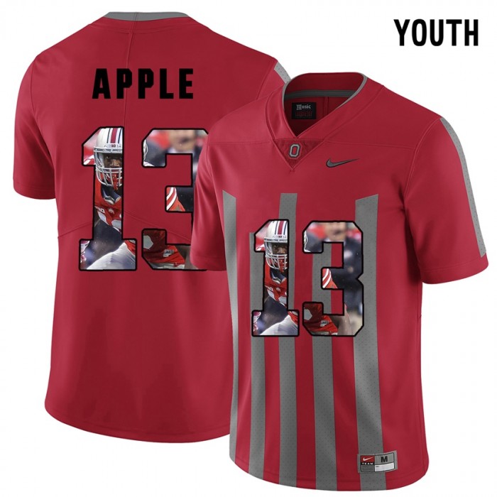 Youth Eli Apple Ohio State Buckeyes Red Player Pictorital Fashion Football Jersey
