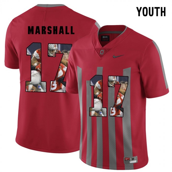 Youth Jalin Marshall Ohio State Buckeyes Red Player Pictorital Fashion Football Jersey