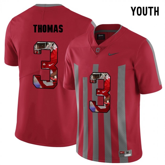 Youth Michael Thomas Ohio State Buckeyes Red Player Pictorital Fashion Football Jersey
