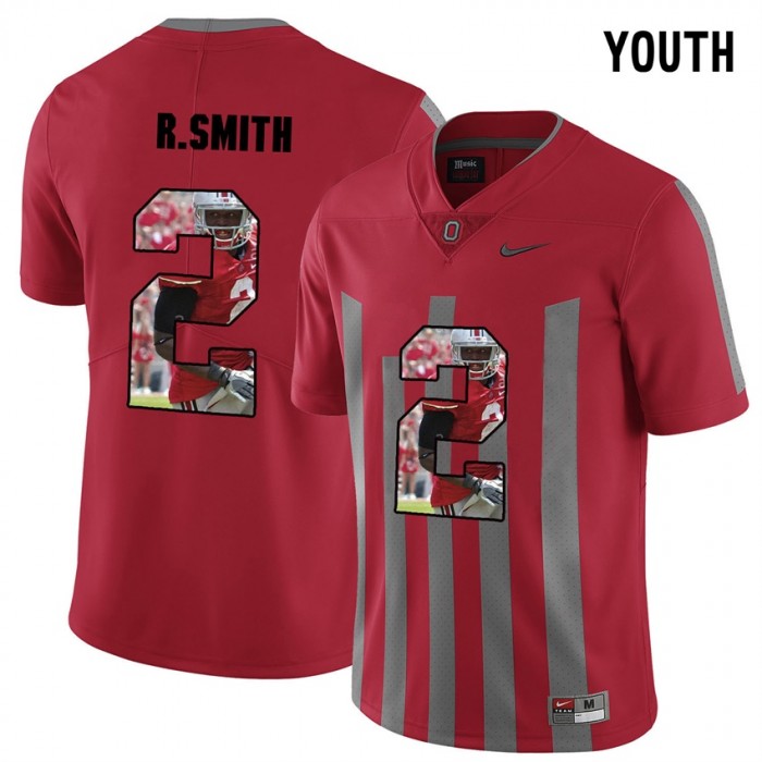 Youth Rod Smith Ohio State Buckeyes Red Player Pictorital Fashion Football Jersey