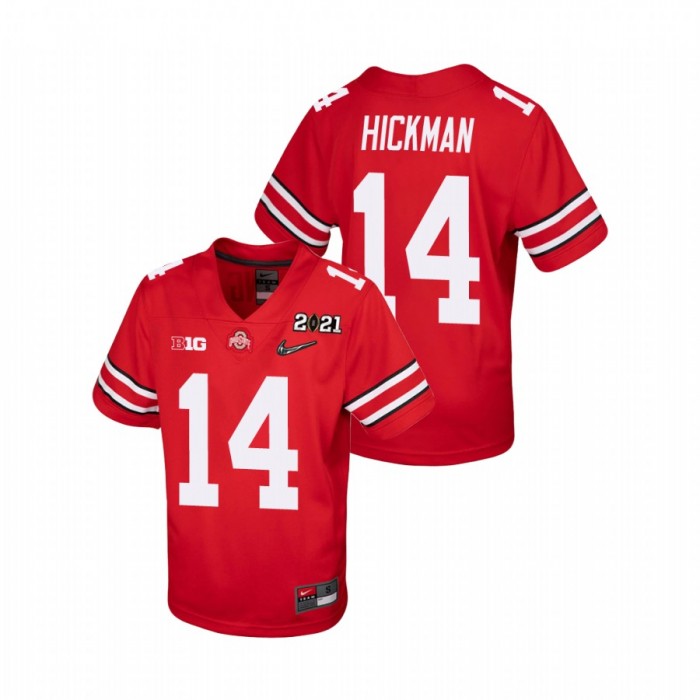 Ohio State Buckeyes Ronnie Hickman 2021 National Championship Jersey Youth Scarlet