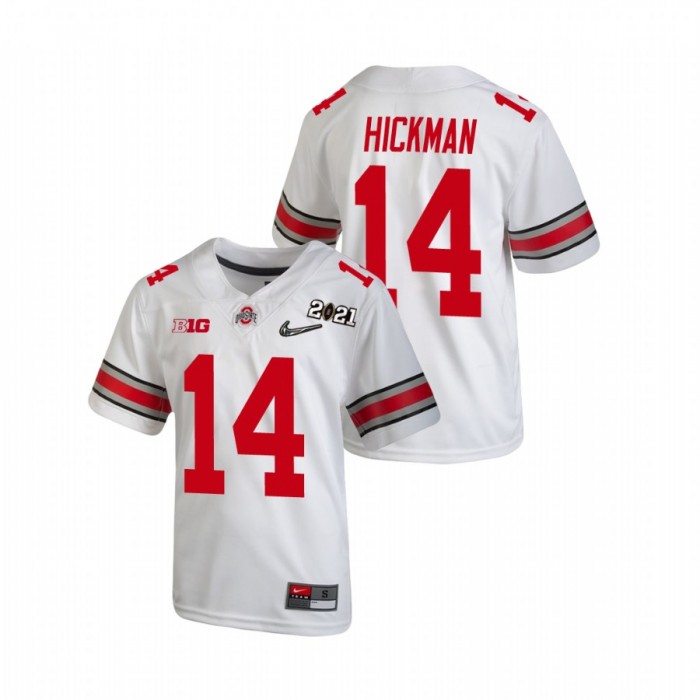 Ohio State Buckeyes Ronnie Hickman 2021 National Championship Jersey Youth White