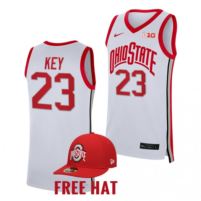 Zed Key Jersey Ohio State Buckeyes 2021-22 College Basketball Free Hat Jersey-Key
