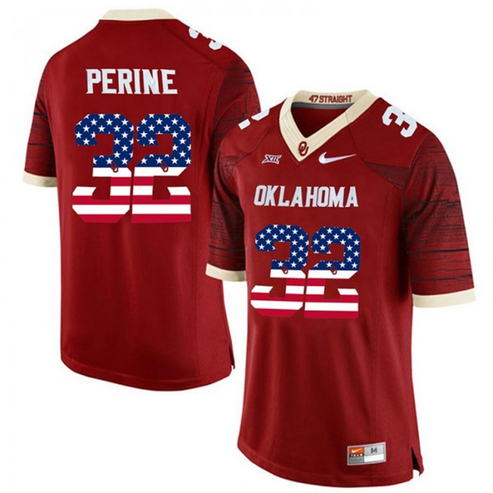2017 US Flag Fashion Male Oklahoma Sooners Samaje Perine Crimson College Football Limited Jersey