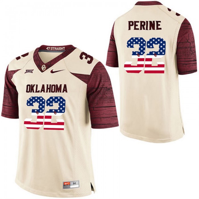 2017 US Flag Fashion Male Oklahoma Sooners Samaje Perine White College Football Limited Jersey