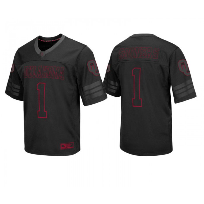 Oklahoma Sooners #1 Male Black College Colosseum Blackout Football Jersey