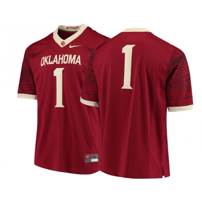 #1 Male Oklahoma Sooners Crimson College Football Limited Jersey