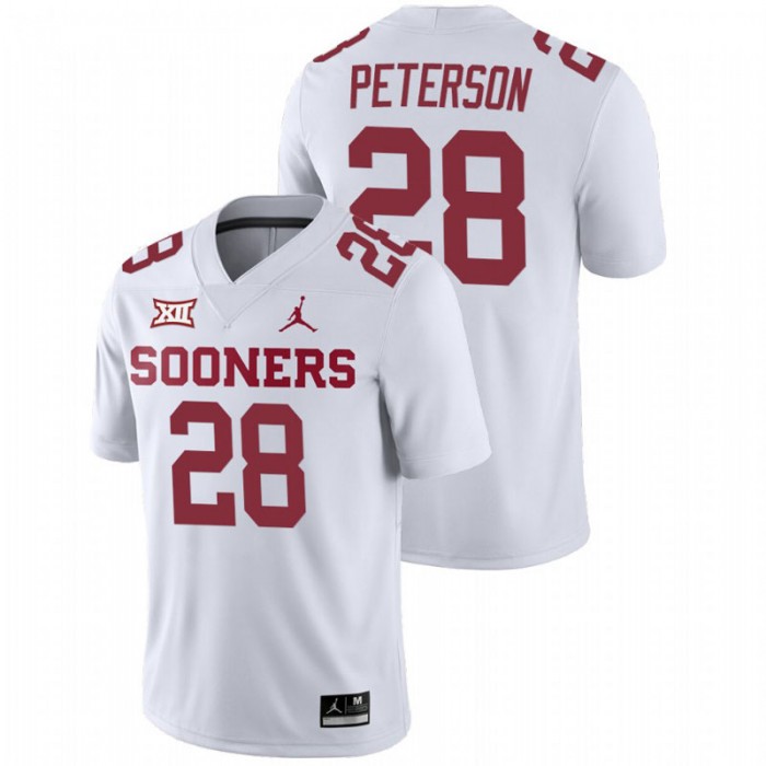 Oklahoma Sooners Adrian Peterson College Football Away Game Jersey For Men White
