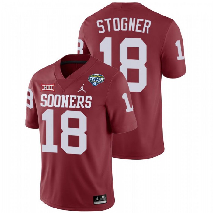 Austin Stogner Oklahoma Sooners 2020 Cotton Bowl Classic Crimson College Football Jersey
