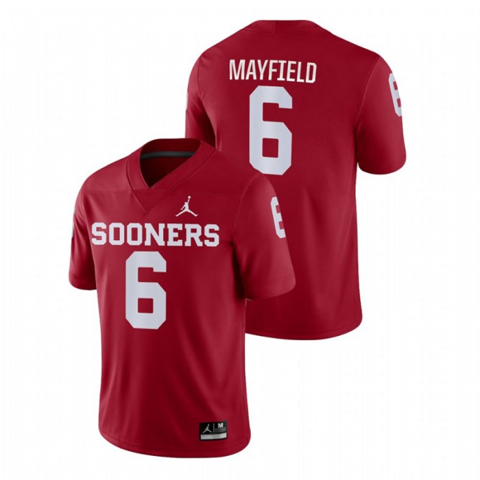 Baker Mayfield Oklahoma Sooners Game Crimson College Football Jersey