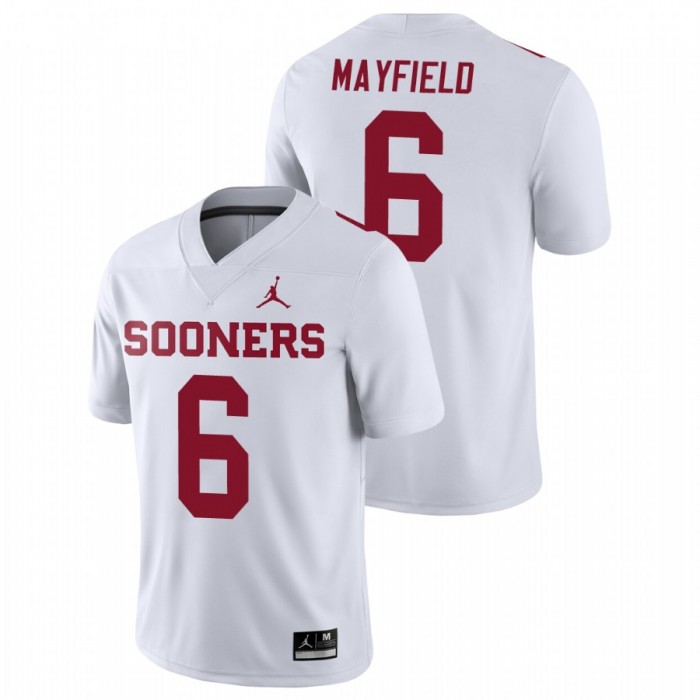 Oklahoma Sooners Game Baker Mayfield Football Jersey White For Men