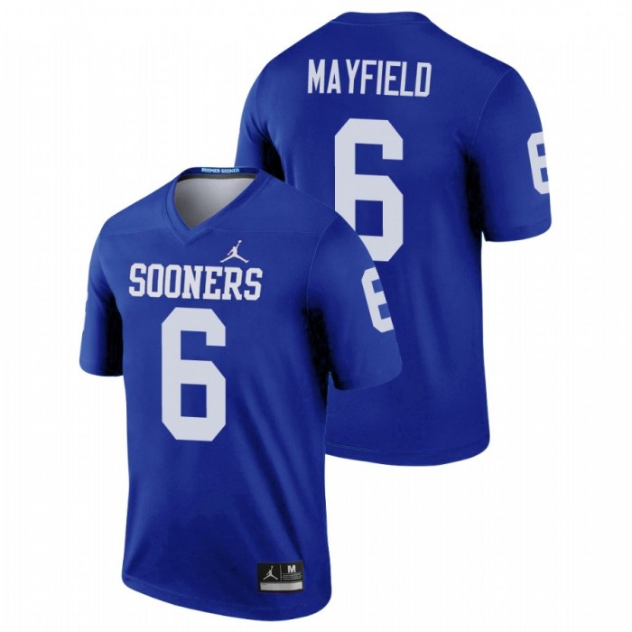 Oklahoma Sooners Legend Baker Mayfield Football Jersey Blue For Men