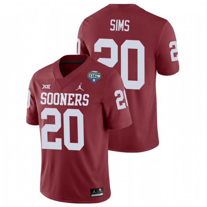 Billy Sims Oklahoma Sooners 2020 Cotton Bowl Crimson Game Jersey