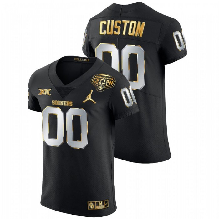 Custom Oklahoma Sooners 2020 Cotton Bowl Black Golden Edition Jersey