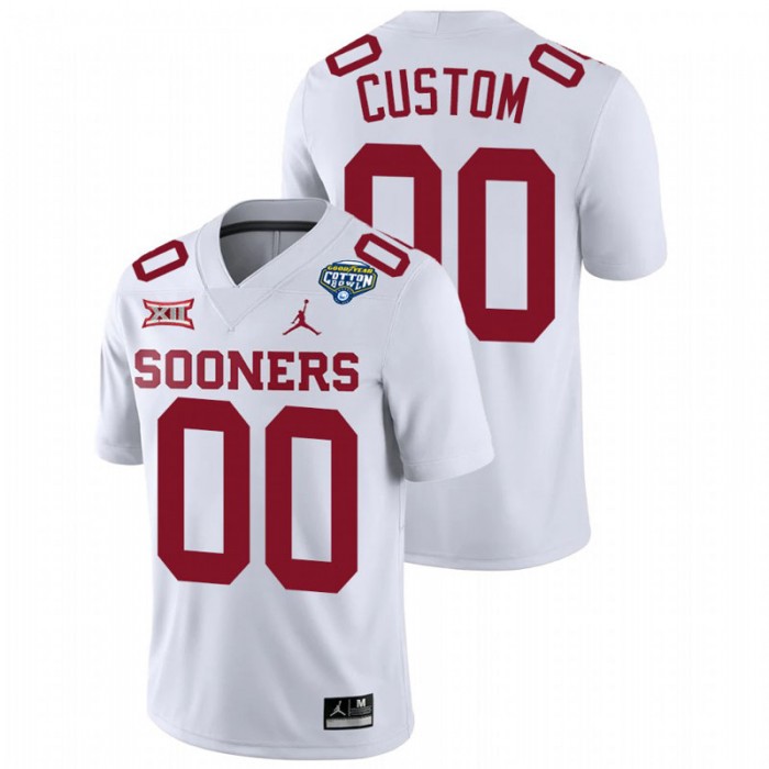 Custom Oklahoma Sooners 2020 Cotton Bowl Classic White College Football Jersey