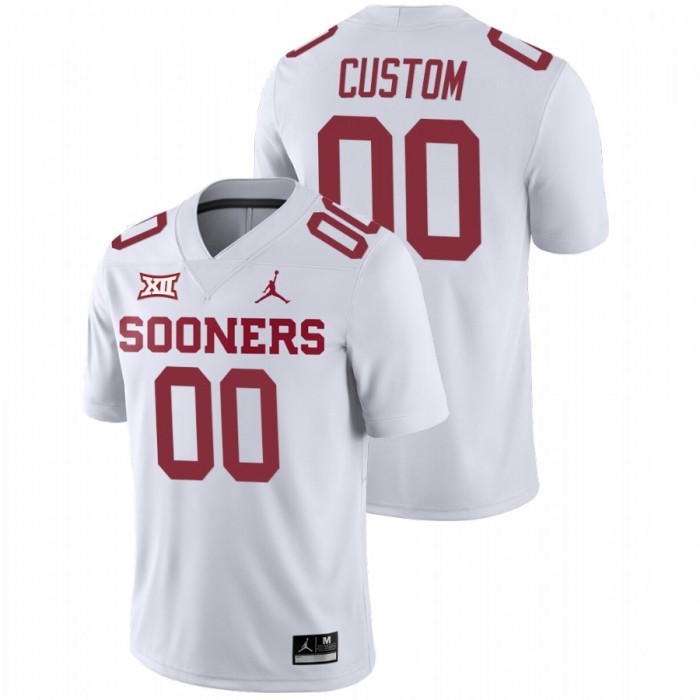 Custom Oklahoma Sooners College Football White Away Game Jersey