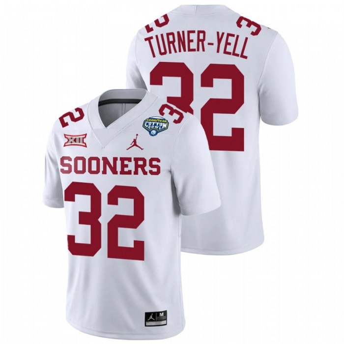 Delarrin Turner-Yell Oklahoma Sooners 2020 Cotton Bowl Classic White College Football Jersey