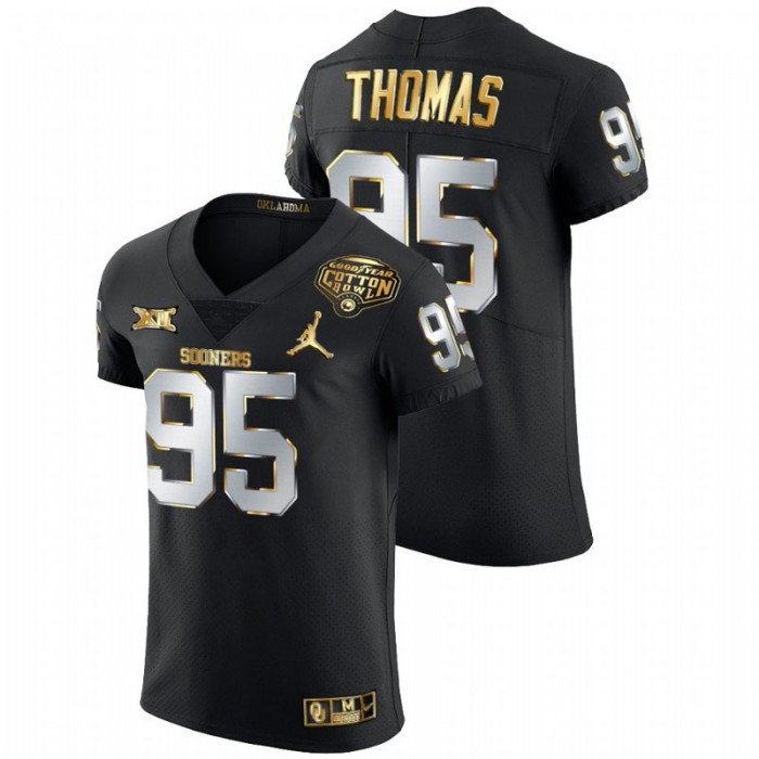 Isaiah Thomas Oklahoma Sooners 2020 Cotton Bowl Black Golden Edition Jersey