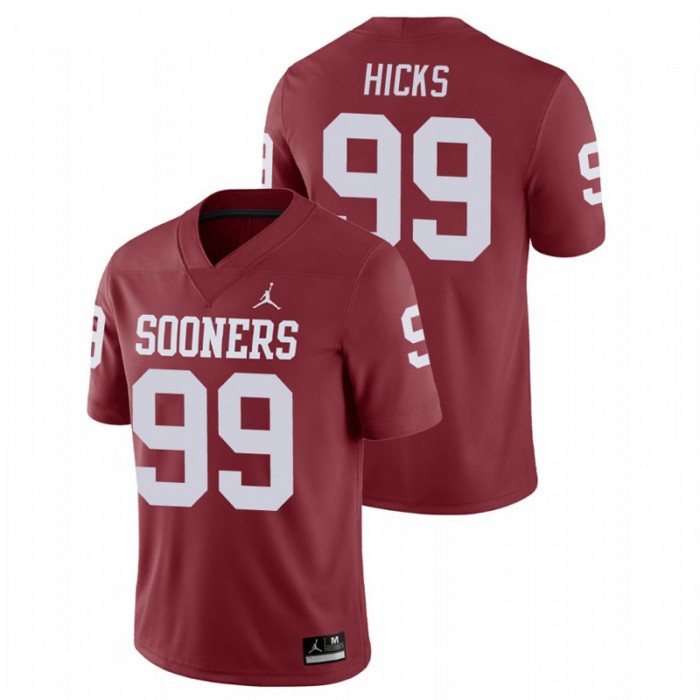 Marcus Hicks Oklahoma Sooners College Football Game Crimson Jersey For Men
