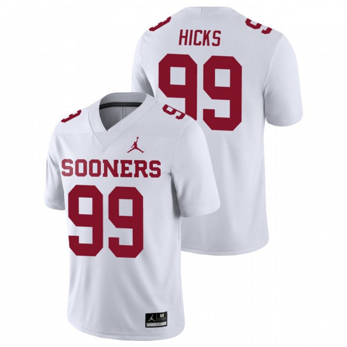 Marcus Hicks Oklahoma Sooners College Football Game White Jersey For Men