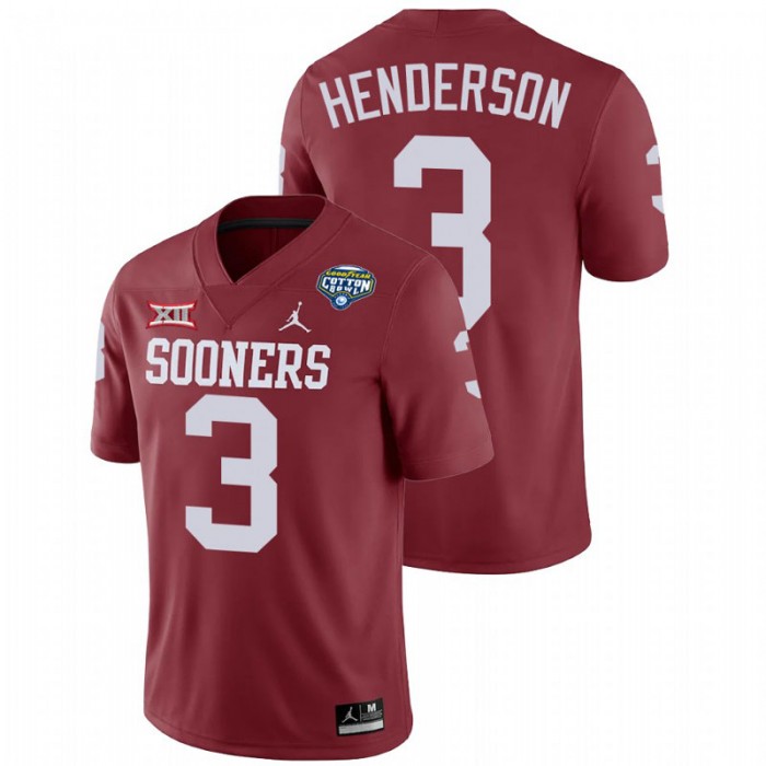 Mikey Henderson Oklahoma Sooners 2020 Cotton Bowl Classic Crimson College Football Jersey