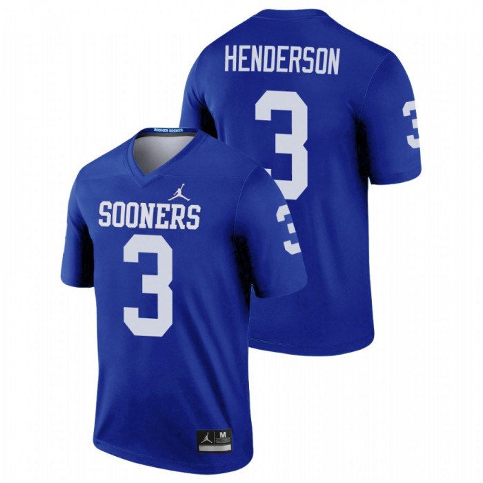 Oklahoma Sooners Legend Mikey Henderson Football Jersey Blue For Men