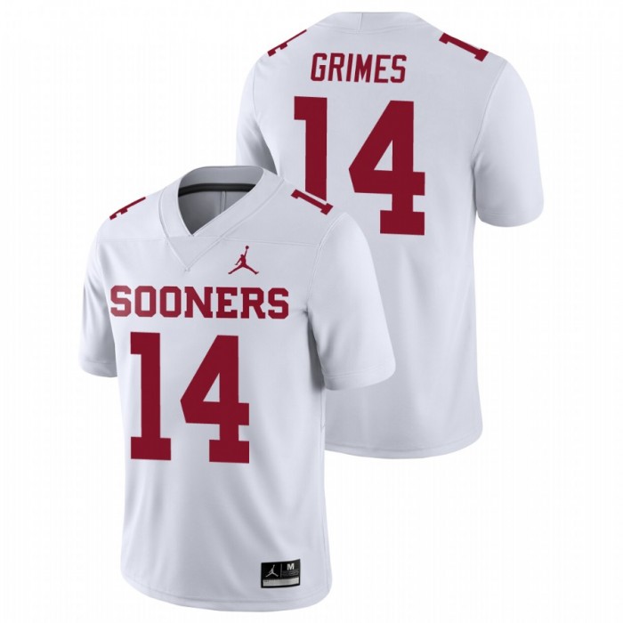 Oklahoma Sooners Game Reggie Grimes Football Jersey White For Men