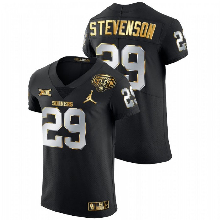 Rhamondre Stevenson Oklahoma Sooners 2020 Cotton Bowl Black Golden Edition Jersey